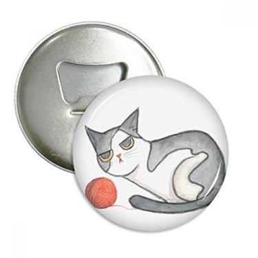 Imagem de Miaoji Pintura Aquarela Fantoche Abridor de Garrafas de Gato, Emblema Multifuncional