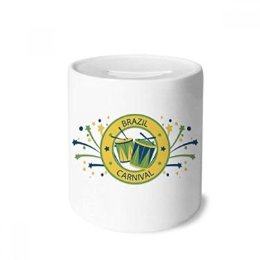 Imagem de DIYthinker Drum Stars Celebrate Brazil Carnaval Caixa de Dinheiro Caixa de Cerâmica Porta-Moedas Presente