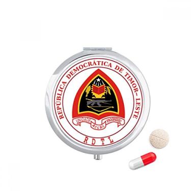 Imagem de Porta-comprimidos com emblema Nacional de Timor Leste Dili com compartimento para armazenamento de medicamentos