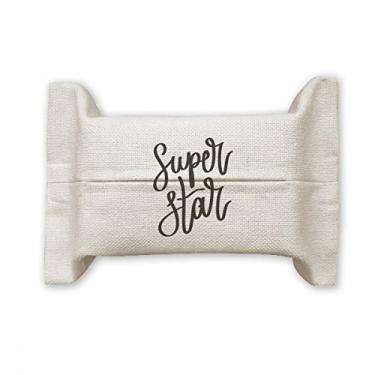 Imagem de Bolsa de linho de algodão com citação Super Star