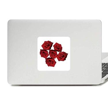 Imagem de Adesivo de vinil para laptop com flores de rosas vermelhas para decoração de PC