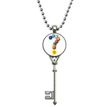 Imagem de OFFbb-USA Colar vintage com pingente de pontos de interrogação planetária com combinação de permutação