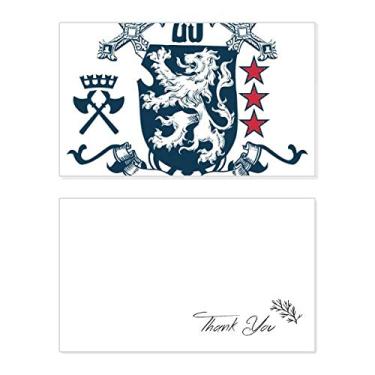Imagem de Emblema de leão medievais com espada dos Cavaleiros da Europa Cartão de agradecimento de aniversário
