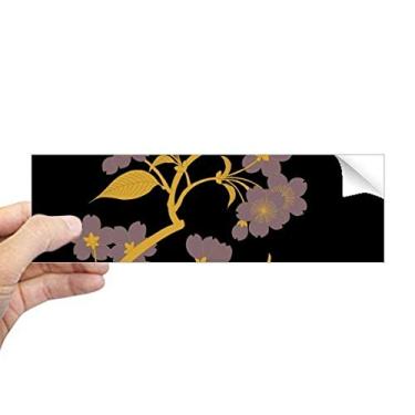 Imagem de DIYthinker Pintura de cultura japonesa flor preta retangular adesivo para janela notebook