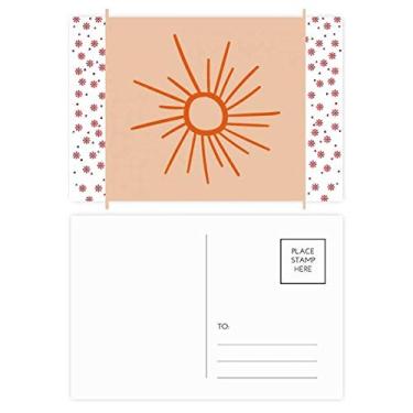Imagem de Pintura à mão Sunshine Sun Orange Christmas Flower Celebration Cartão postal Blessing Mailing Card