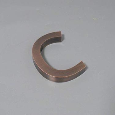 Imagem de Placa de casa flutuante 3D de 12,7 cm, número 0-9 letra ABC exterior metal aço inoxidável cor cobre vermelho placa de porta alfabeto placa digital moderna endereço casa apartamento de hotel, montagem com parafuso