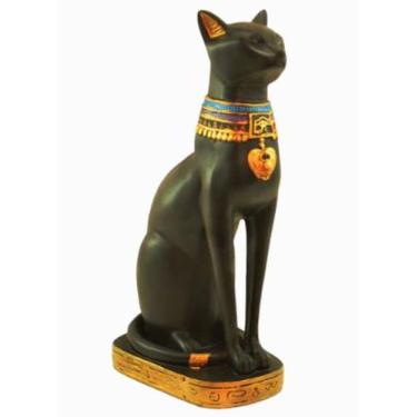 Gato Amarelo Realista Estátua Jardim Decoração Resina