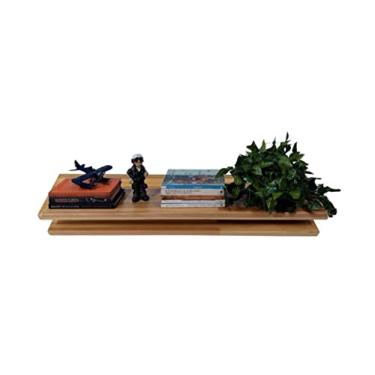Imagem de Prateleiras Madeira Maciça Tauari Seladas Prontas Para Instalar 120x20x2cm Kit Com 2 Unidades (Cor Natural da Madeira)