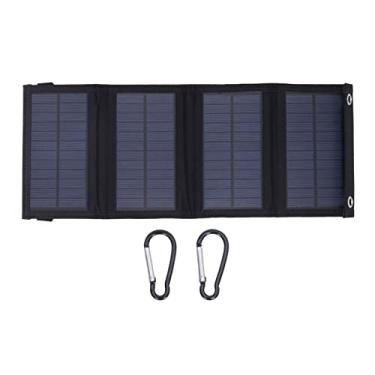 Imagem de Carregador de painel solar dobrável, kit de carregador de painel solar dobrável portátil 10W 5V IP65 à prova d'água, placa de carregador solar dobrável para, controladores de energia (preto)