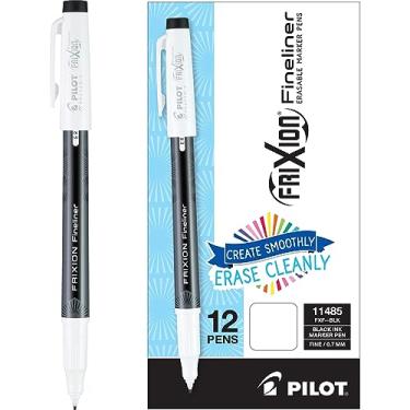Imagem de Pilot, Canetas marcadoras FriXion Fineliner apagáveis, ponta fina de 0,7 mm, pacote com 12, preta