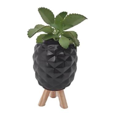 Imagem de Vaso Miniatura Abacaxi Cor Preto Com Pezinho - Decore Casa