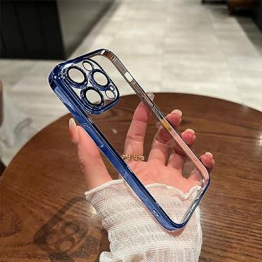 Imagem de Capa transparente de luxo para iPhone 14 13 12 11 Pro Max Mini capa de silicone à prova de choque para iPhone X XR XS 8 7 6 6S 14 Plus 5 SE Acessórios, azul, para 5ou 5S ou SE2016