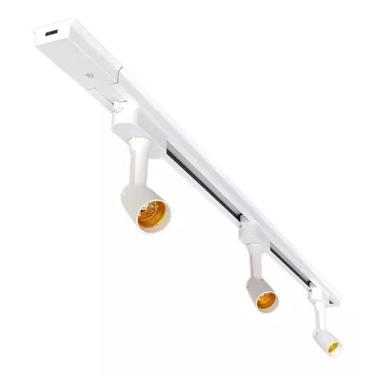 Imagem de Trilho Eletrificado 1 Metro + 3 Spots Soquete E27 Bivolt Branco