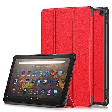 Imagem de Capa protetora para tablet Capa para Kindle Fire HD10 2023 Capa para tablet inteligente com dobra tripla, capa ultrafina e leve com suporte, capa rígida para PC, capa folio traseira, capa para tablet