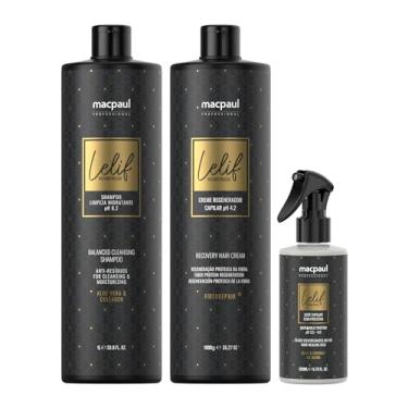 Imagem de Kit Shampoo de Limpeza Creme regenerador Leite Capilar com Proteínas Lelif Reconstrução