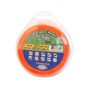 Imagem de Fio de Nylon 15 Metros 2,70mm Quadrado para Roçadeira Spin Blister Vulcan Laranja