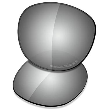 Imagem de SAUCER Lentes de reposição premium para óculos de sol Oakley Latch OO9265 | Latch Low Bridge Fit OO9349 High Defense - Metal cromado polarizado