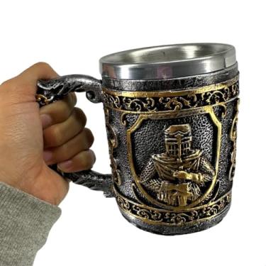 Imagem de Caneca Copo de chopp cerveja Guerreiro Medieval Templário Decorativo 300 ML