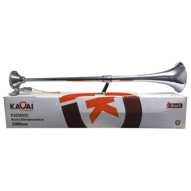 Imagem de Buzina Maritima Cromada C/ Valvula Bivolt ( 1 Metro ) Caminhão Barco Trem