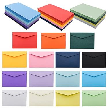 Imagem de VANRA Pacote com 150 mini envelopes com 15 cores sortidas para envelopes de vale-presente, cartolina, cartões de visita (10 x 6,9 cm)