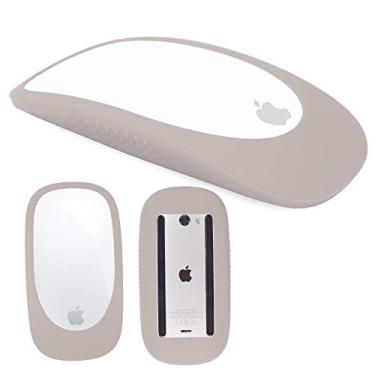 Imagem de Capa de silicone para Magic Mouse 1/2 design patenteado capa de silicone para Apple Magic iPad Mouse 13 cores para escolher, Light Grey