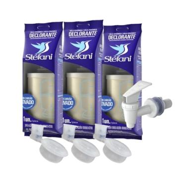 Imagem de Kit 3 Velas São João Carvão Ativado + 3 Boias + 1 Torneira Clic Para Filtro Barro Gravidade (KIT TORNEIRA BRANCA)