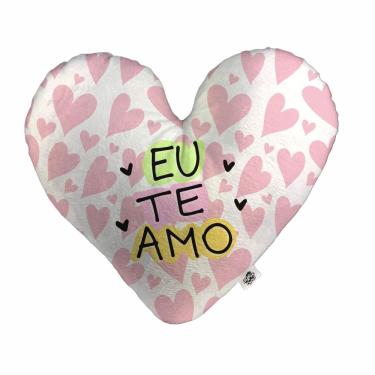 Imagem de Almofada Coração Pelúcia Eu Te Amo Namorados Tamanho:M
