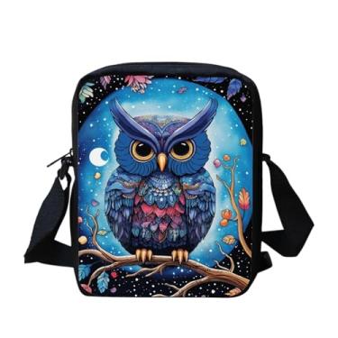 Imagem de HUGS IDEA Bolsa tiracolo pequena com rosto de animais, Coruja fofa, Small