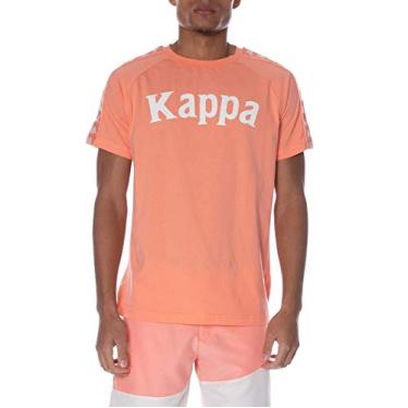 Imagem de KAPPA CAMISETA MASCULINA BANDA BALIMA 304NQ00-A02 ROSA/BRANCA, Rosa Dk pêssego/branco antigo, G