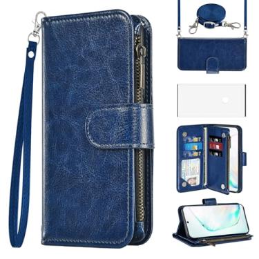 Imagem de Asuwish Capa de celular para Samsung Galaxy Note 10 5G carteira celular com protetor de tela, alça transversal, fecho de correr, porta-cartões de crédito, TPU (poliuretano termoplástico), suporte para