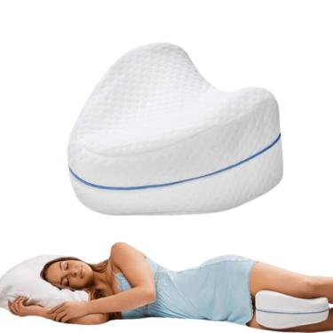 Imagem de Almofada Para Pernas Triangulo Dormir Joelho Ortopédico Fofo Cor Branco