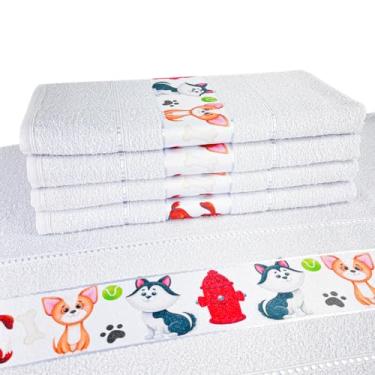 Imagem de Kit 3 Toalha Banho Infantil Estampa Divertida Desenho Transfer Kids Criança 76x110cm (Branco)