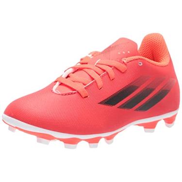Imagem de adidas Tênis de futebol infantil unissex X Speedflow.4 flexível, Vermelho/preto/vermelho solar, 5.5 Big Kid