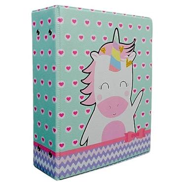 Imagem de Álbum De Fotos Capa Menina Unicórnio Rosa 500 Fotos 10x15