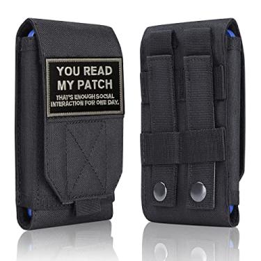 Imagem de Heyqie Capa preta tática Molle para celular, bolsa resistente à prova d'água para iPhone 11 12 13 Pro Max para Samsung S22 S21 S20 FE Note 20 A13 A12 A02S menos telefone de 6,7 polegadas com 1 pacote