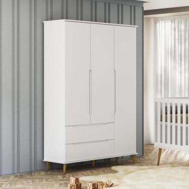 Imagem de Roupeiro Infantil Lunna 100% MDF Estilo Retrô - Branca - Peternella