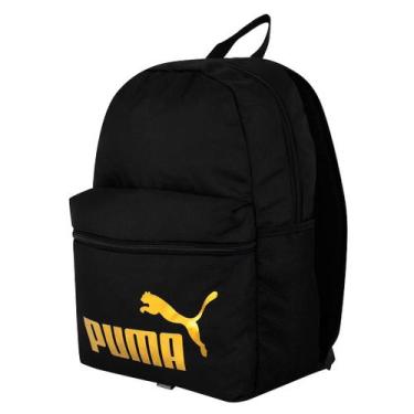 Imagem de Mochila Puma Phase Backpack Original Com NF, Preto, Dourado, Únissex, 