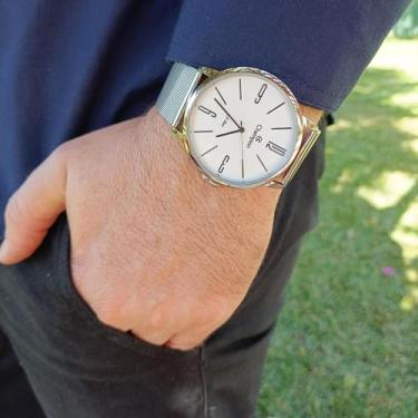 Imagem de Relógio Champion Masculino Super Fino Original Prata À Prova D'Água co