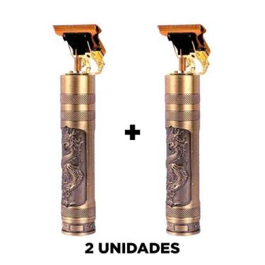 Imagem de 2 Maquininhas Dragon Retro Ultra Afiado Barba Profissional Gold - RELE