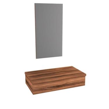 Imagem de Bancada Metrópole 802w 80cm com Espelheira - Compace, Nogal