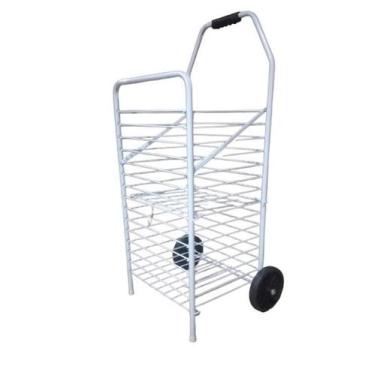 Imagem de Carrinho De Feira Branco Com Divisória Dobrável Reforçado - Cristal