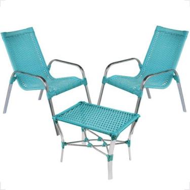 Imagem de Conjunto 2 Cadeiras e Mesa de Centro Alumínio Para Área Externa Fortal