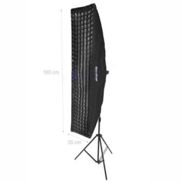 Imagem de Softbox Godox  35x160cm Bowens Greika Sem GRID com tripe