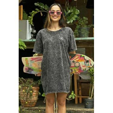 Imagem de Vestido Preto Marmorizado Logo Hawewe, P