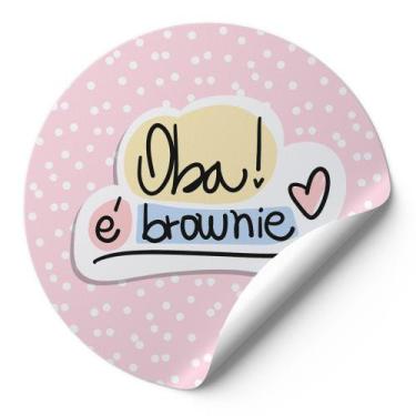 Imagem de 120 Tag Etiquetas Adesivos Para Embalagens Redonda Confeitaria Oba É B