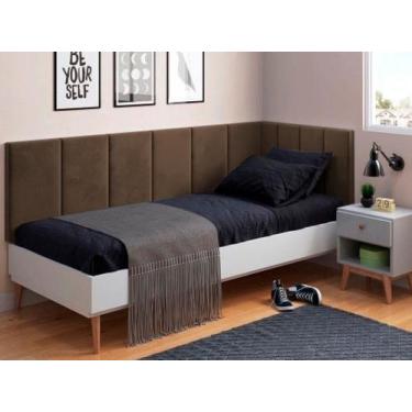 Imagem de Conjunto de Cabeceira Solteiro Estofada Suspensa Lateral - EM L - D&V,