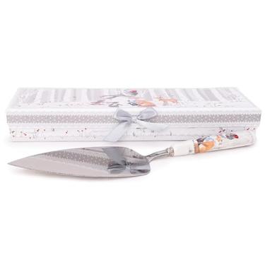 Imagem de Christmas Concepts® Snowman & Friends Deluxe Ceramic Tableware Range - Fatia de bolo com caixa de presente decorativa combinando