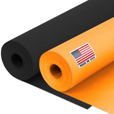 Imagem de Paclord Conjunto de rolos de papel kraft de 30,5 cm x 3048 cm (30,5 m) para artesanato de Halloween, 20,4 kg - papel kraft laranja e preto - feito nos EUA papel colorido para artesanato infantil, faça