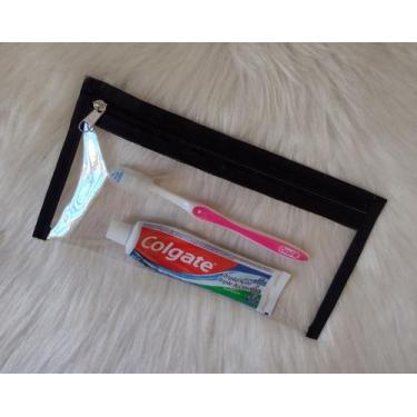 Imagem de Necessarie kit higiene pessoal - Plástico Cristal Transparente, Preto