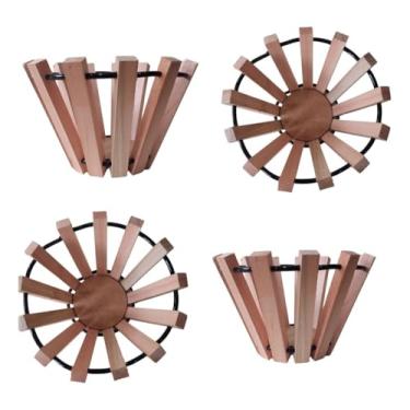 Imagem de Cachepô Rústico de Madeira Redondo,15cm de Altura 12cm de Diâmetro na Base 23cm de Diâmetro na Boca Para Plantar Plantas E Orquídeas